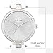Dictac Women Lady Waterproof Analog Quartz Crystal Dial Clock Leather Wrist Watch ( Model:102401) (White)