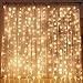 Twinkle Star 300 LED Window Curtain String Light Wedding Party Home Garden Bedroom Outdoor Indoor Wall Decorations, Warm White primary