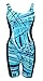 Adoretex Women's Scoop Back One Piece Water Aerobics Unitard Boyleg Swimsuit (FU005) - Teal/Blue - M