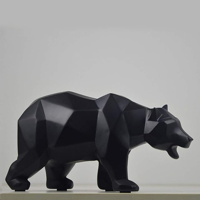 BOOSSONGKANG statue Modern Geometric Resin Bear Statue Art Craft Decor