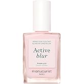 Manucurist Active Blur Powder Pink Matte Nail Strengthener Polish | Blurring Nail Care with Soft-Focus Effect for Smoother-Looking Weak Nails - No Lamp, Vegan, Plant-Based, Made in France