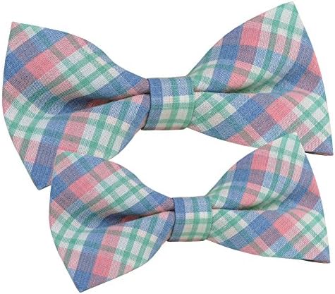 ST34 New Multi-color Plaid Bow tie for men and for boys Dad Son set BB-3016