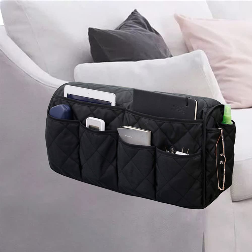 DZOZO Sofa Armrest Organizer Arm Rest Organiser Hanging Sofa Caddy Storage Bag TV Remote Control Holder Chair Tidy Couch Arm Rest Storage Bag Couch Caddy Organiser