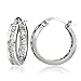 Hoops & Loops Sterling Silver Cubic Zirconia Inside Out Channel-Set 15mm Round Hoop Earrings