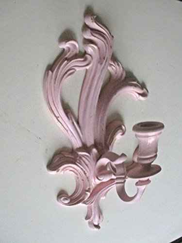 PAIR of Wall Candleholders, Wall Sconces, Shabby Chic, Distressed, Pink and Gold, Nursery Room Decor, Girls room, Kids Room, Upcycled, Vintage ge