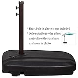 NatureFun Universal Cantilever Umbrella Base HDPE Plastic Weights with Wheels and Cross Steel - Fill with Water or Sand 60L