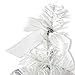 IDS Home 12inch Mini Desk Top Table Top Decorated Christmas Tree with Bows & Baubles Ornaments Decorations, White