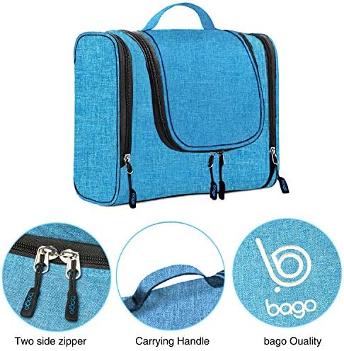 Bago Hanging Toiletry Bag For Women & Men - Leak Proof Travel Bags for Toiletries with Hanging Hook & Inner Organization to Keep Items From Moving - Pack Like a PRO (Snow Blue) 2 Bago Hanging Toiletry Bag For Women & Men - Leak Proof Travel Bags for Toiletries with Hanging Hook & Inner Organization to Keep Items From Moving - Pack Like a PRO (Snow Blue)