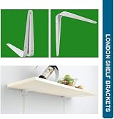 XFORT London Shelf Brackets White 14 x 12 inch 10 Pack Wall Mounted view 3