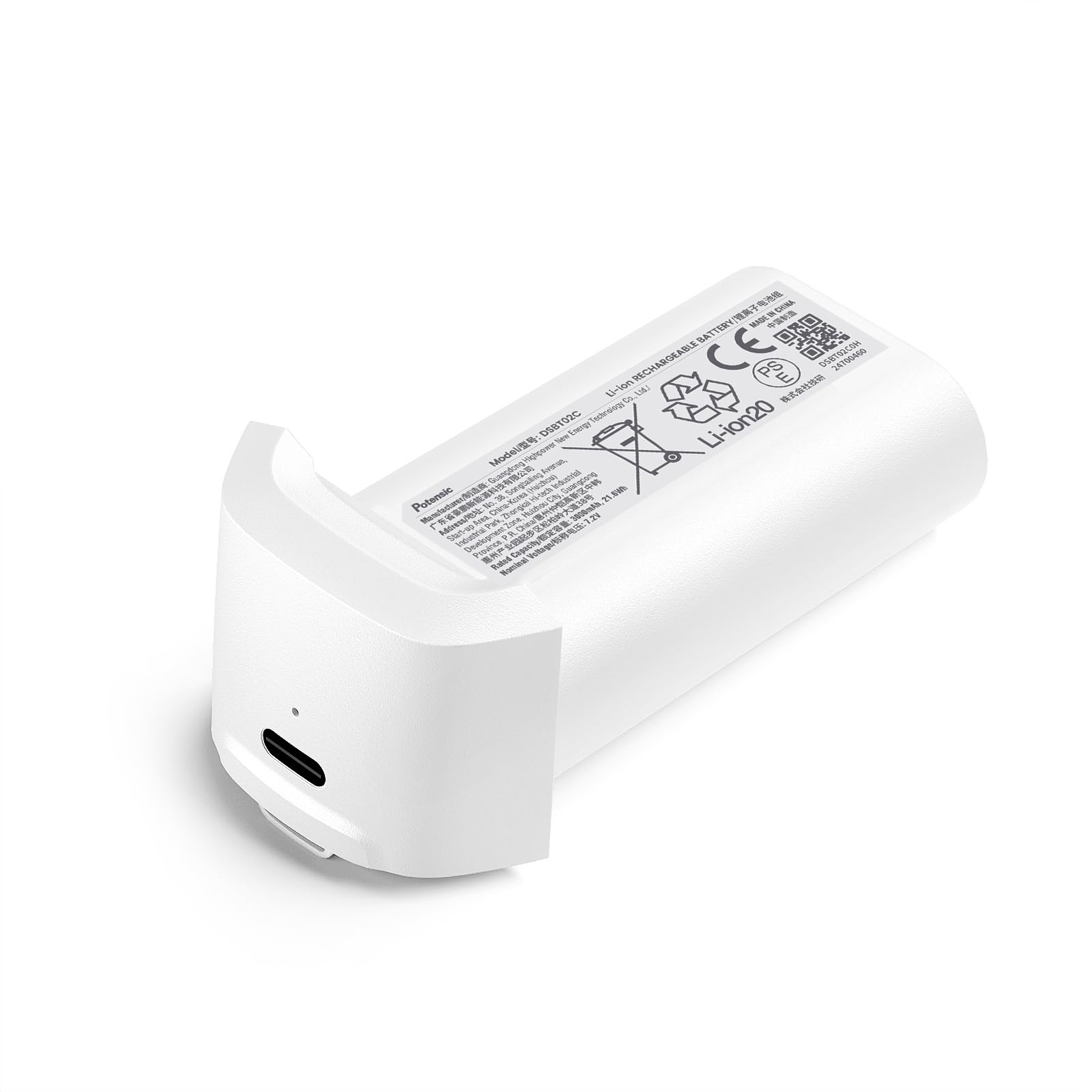 Potensic ATOM LT Drone Battery, Max. 40 Minutes Flight Time, 3000 mAh, White