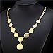 U7 Women 18K Gold Plated Muslim Symbol Coin Beaded Necklace Bracelet Earrings Set