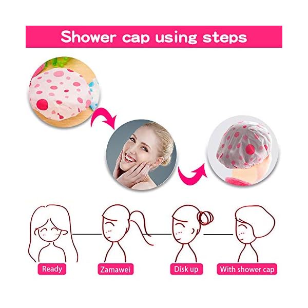 Shower-Caps-3-Packs-Waterproof-Shower-Cap-for-Women-Reusable-Shower-Hat-Bath-Caps-with-Elastic-Band-Large-Plastic-Long-Hair-Environmental-Protection-Hats-for-Ladies-Girls-Kids-Spa-Salon Shower Caps 3 Packs, Waterproof Shower Cap for Women Reusable Shower Hat Bath Caps with Elastic Band, Large Plastic Long…