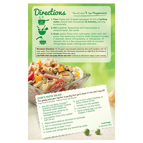 Betty Crocker Suddenly Salad, Creamy Parmesan Pasta Salad Dry Meals, 6.2 Oz Box