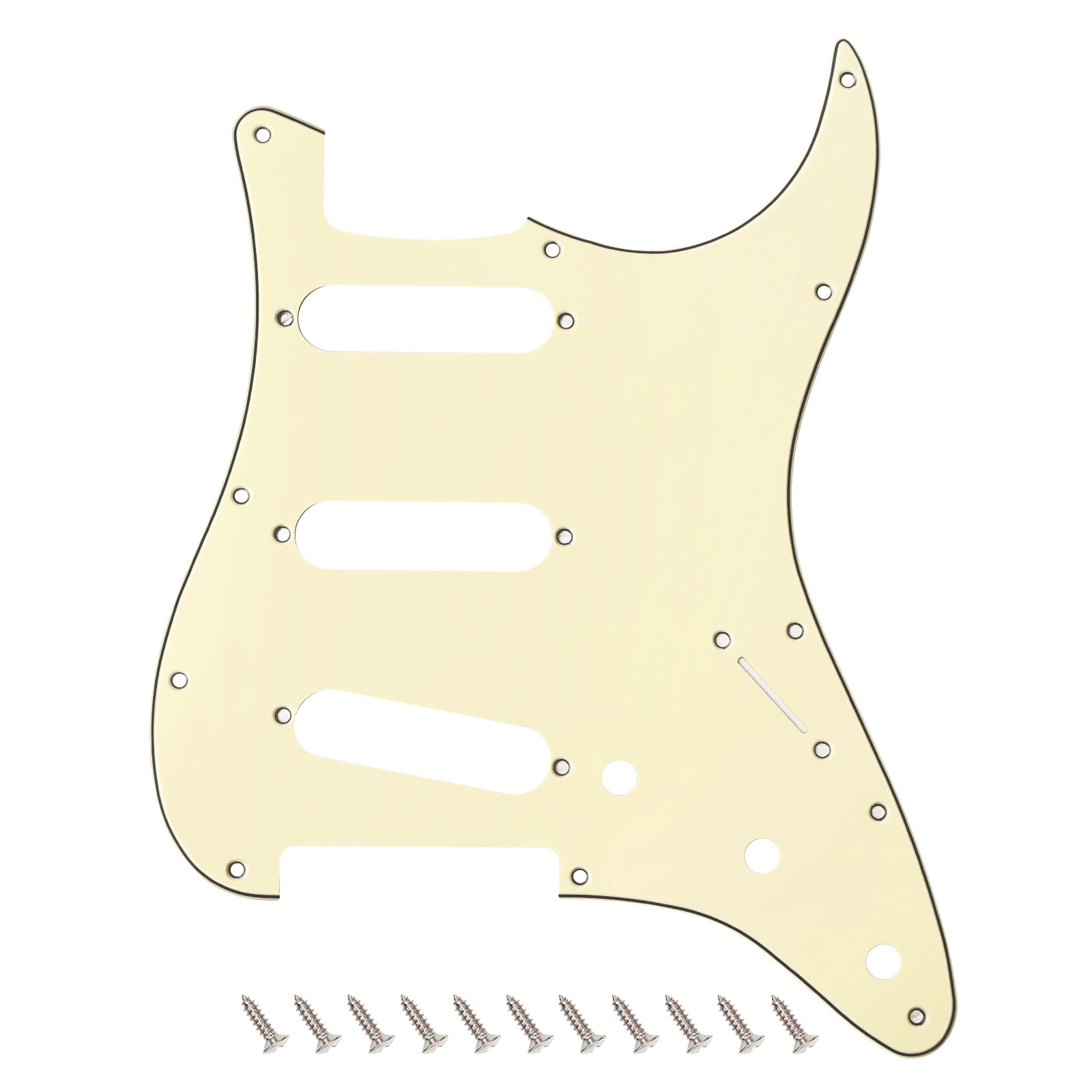 Banworks 3 Ply Strat SSS Pickguard 11-Hole Electric Guitar Pickguard Scratch Plate for USA/Mexican Modern Style Standard Stratocaster ST JT/HB-01 Cream — image 1