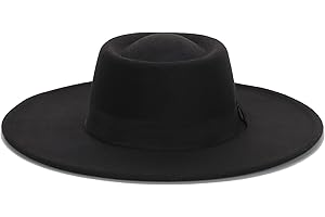 UTOWO Women Fashion Felt Church Hats Classic British Style 9.5CM Wide Brim Top Fedora Hat Wedding Dress Up Jazz Cap