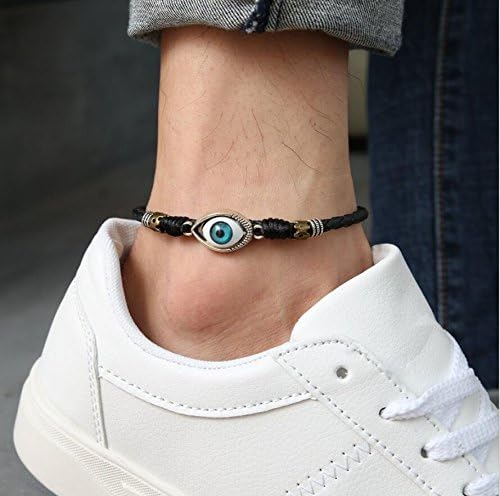 Honta Retro Men Bracelets Anklet Fashion Adjustable Teenager Foot Chain Eye Pattern Foot Rope
