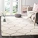 SAFAVIEH Hudson Shag Collection Accent Rug - 3' x 5', Ivory & Beige, Trellis Design, Non-Shedding & Easy Care, 2-inch Thick Ideal for High Traffic Areas in Entryway, Living Room, Bedroom (SGH280D)