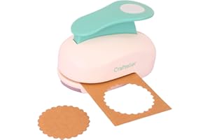 Craftelier - 3 Inch Circle Scallop Punch with Lever Press | Shape Hole Puncher for Paper Crafts | Scalloped Hole Punch for Scrapbooking, DIY Cards & Journals | Mini Hole Punch for Paper & Cardstock.
