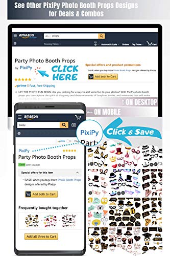 Wedding Photo Booth Props - Gold Wedding Photobooth Props and Signs - Party Favors Supplies and Decorations (24 Count) - Thumbnail 6