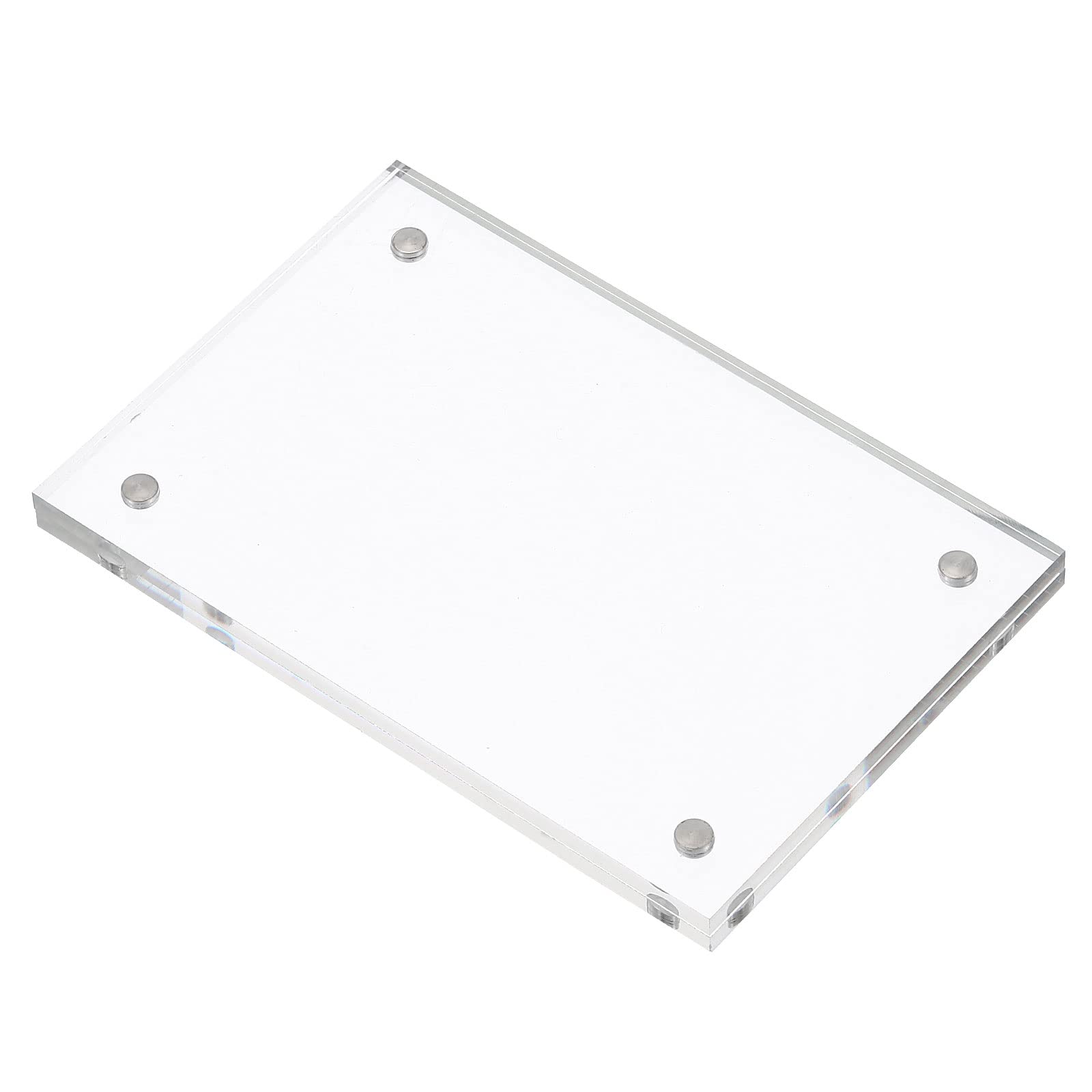 PATIKIL 2.4" x 3.5" x 0.2" Acrylic Picture Frame, Magnetic Photo Frames Display Double Sided for Family Home Office, Clear