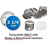 250 Pck - 2.25 inch ONLY for BAM Machines Pin Buttons - Generic Compatible with Badge A Minit 2 1/4