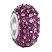 BoRuo Charms 925 Sterling Silver Czech Crystal Amethyst Glass Ball Beads Spacers February Birthstone Top Quality Solid Core Charm Fit All Bracelets.