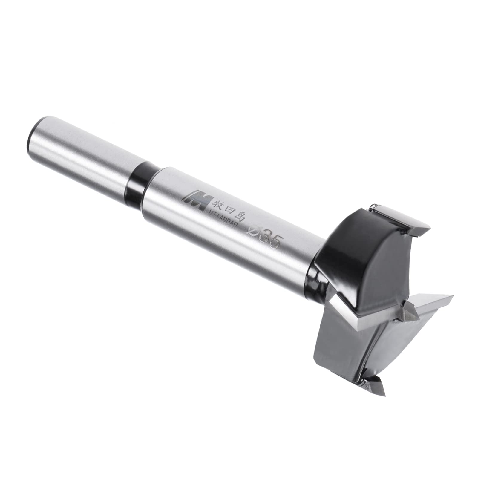 Kozelo Forstner Drill Bit - [35mm] Tungsten Carbide Auger Opener for Wood Furniture Hinge Woodworking Use, Round Shank, Black