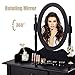 Giantex Vanity Set with Oval Mirror and Cushioned Stool, Wood Dressing Table with Drawers Storage Shelf, Bedroom Bathroom Makeup Table with Rotatable Mirror for Girls Women (Black, 1 Drawer)