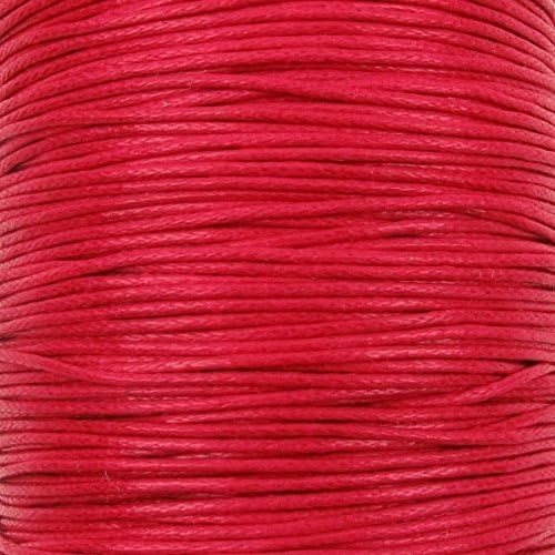 0.6mm Waxed Cotton Cord Thread Shamballa Macrame Jewellery - Red - 50 metres