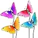 Exhart 4 Butterfly Garden Stakes, Durable Glass/Metal, Outdoor Décor, 1 Each Color, 4pc, 8