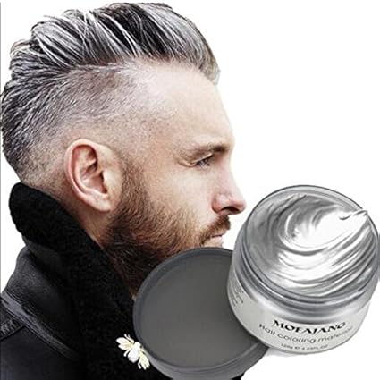 Temporary Hair Dye Wax Yhmwax 4 23oz Instant Hairstyle Silver Hair Wax Natural Hair Coloring Wax Material Disposable Hair Styling Clays Ash For