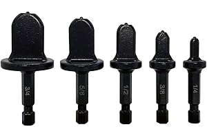 HOZZWHOO 5pcs HVAC Repairing Set Air Conditioner Copper Tube Expander Swaging Tool Manual Pipe Swage Expander Drill Bit Soft Copper Tubing Bit with 1/4'', 3/4'', 3/8'', 1/2'', 5/8''Bits(Horn Shape)