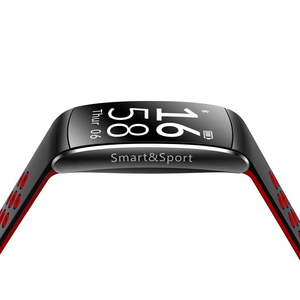 Fitness Tracker Smartband, Eschone Slim Touch HR Heart Rate Waterproof Activity Tracker Wireless Bluetooth Smart Bracelet Watch Sleep Monitor Pedometer (Red)