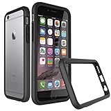 iPhone 6s Plus Case, RhinoShield [CrashGuard] 11 ft Shock Protection Thin Bumper - Lifetime Warranty & FREE Back Transparent Skin. Slim Heavy Duty Protection. Also for iPhone 6 Plus - Charcoal Black