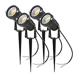 Tomshine 5W 12V COB LED Path Lights Outdoor Spotlight Landscape Lighting 500LM Super Bright for Garden Wall Yard Path