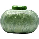 GSYPS Acrylic Evening Clutch Bag for Women Shell Shape Shoulder Crossbody Bag Glitter Marble Purse Handbag