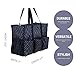 Pursetti Utility Tote with Pockets & Compartments-Perfect Nurse Tote Bag, Teacher Bag, Work Bags for Women & Craft Tote (Black Trellis_Large)