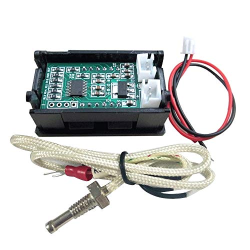 DICPOLIA LED DC12V Thermocouple K Type -30~800℃ High Temperature Digital Thermometer,Indoor Outdoor Thermometer Digital Hygromete,Weather Thermometer Monitor for Home,Car,Office,Room (Green)