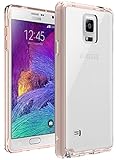 Note 4 Case, LK [Air Hybrid] Ultra Slim Shockproof [Crystal Clear] Back Protective Case + TPU Bumper Cover for Samsung Galaxy Note 4 (Rose Clear)