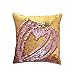 Wonder4 Pillow Case Sequins Cushion Cover 4Pack Reversible Mermaid Throw Pillow Case Color Changing Sequins Standard Cotton for Couch Decoration (Purple/Pink/Navy Blue/Light Blue) 16 x 16 inches
