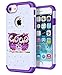 iPhone 7 Case, SGM Hybrid Gel Rhinestone Bling Armor Defender Case For Apple iPhone 7 (Purple (Owl))