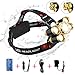 Deriena Headlamp, Brightest 12000 Lumen 5 LED Head lamp,USB Waterproof Headlight Flashlight with Zoomable Work Light, Head Lights for Camping Running Hiking