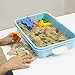 MOTION SAND Play Sand , 2.2LBS of Natural Sand and Motion Garden Playset with 14 Pcs Molds Kit, Non-Toxic Sand for Kids