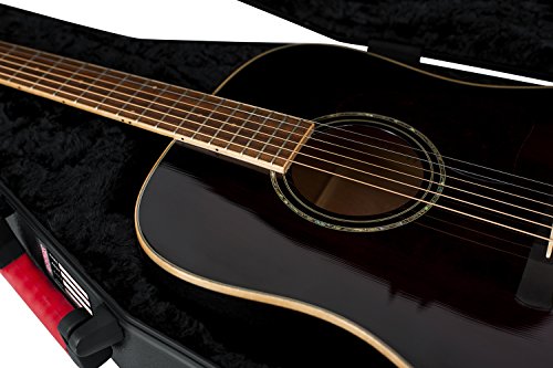 Gator Cases Molded Flight Case For Acoustic Dreadnought Guitars With TSA Approved Locking Latches, (GTSA-GTRDREAD)