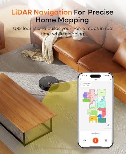 Robot Vacuum and Mop with Self-Emptying Station, 7000Pa Suction for Pet Hair on Carpets, LiDAR Navigation Creates No-Go Zones, Quiet, Works with Alexa, Ideal for Hardwood Floors & Multi-Floor Homes