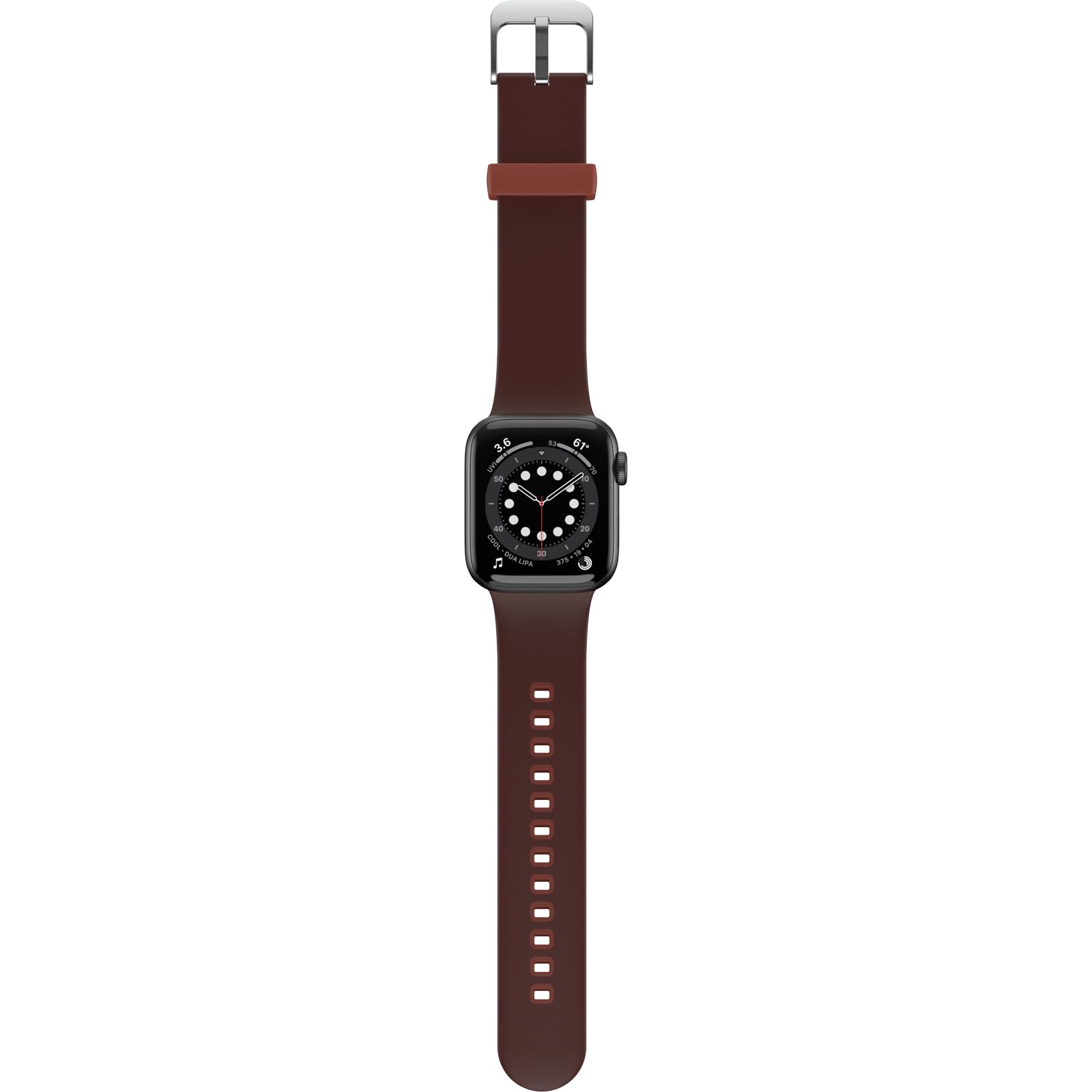OtterBox All Day Watch Band for Apple Watch 40/41/42mm, Replacement Durable Soft Touch Silicone Strap for Apple Watch, Brown/Red