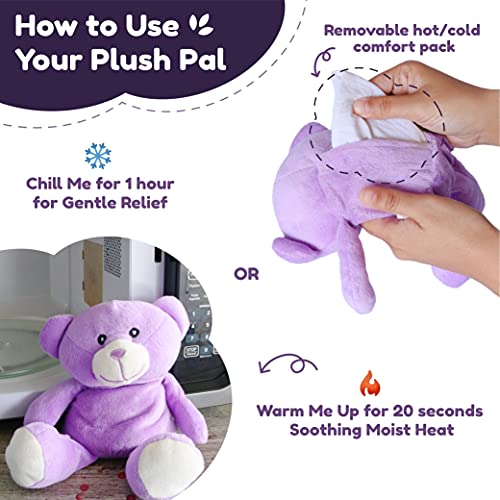 WILD BABY Purple Bear Microwaveable Stuffed Animal Heatable Plush Pal