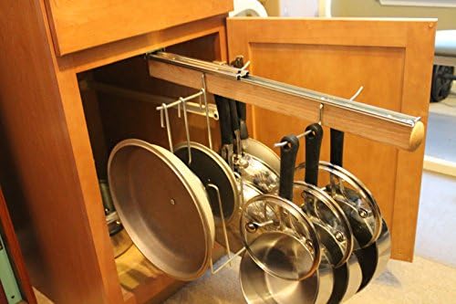 Legalized Pot Rack Pull Out Hanging Pot and Pan Lid Rack Cookware Organizer