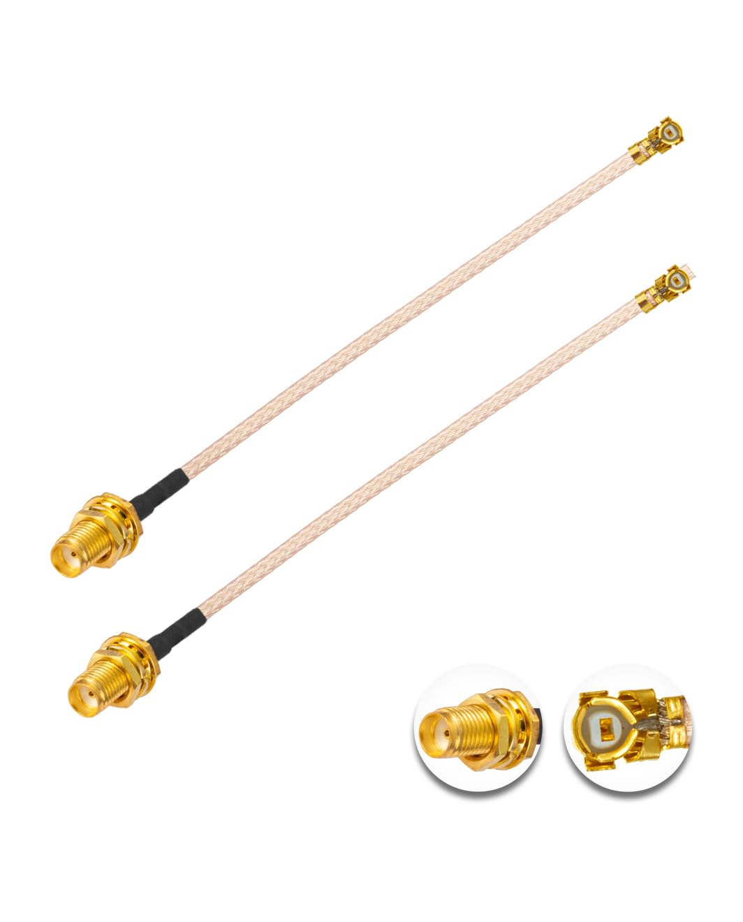 Vecys 2PCS U.F.L1 to SMA Female Low Loss Coaxial Cable 2" /5CM U.F.L1 RG178 RF Coaxial Pigtail Cable for Wireless Routers Mini PCIE Network Cards PCI Wi-Fi WAN Repeater