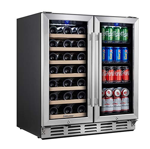 2 Kalamera+Beverage+Freestanding+Stainless+French+Door